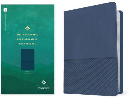 Biblia de Estudio del Diario Vivir Para Jóvenes Ntv Con Filament (Sentipiel, Azul Oscuro, Letra Roja) For Sale