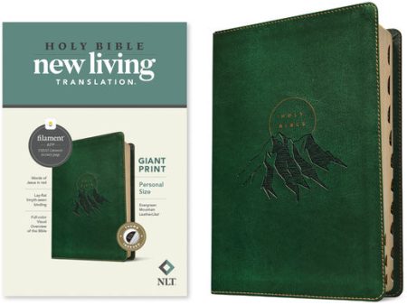 NLT Personal Size Giant Print Bible, Filament Enabled (Leatherlike, Evergreen Mountain, Indexed, Red Letter) Online Sale